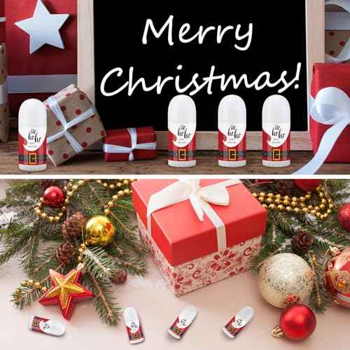 50 Pcs Christmas Mini Lip Balm Pack Thank You Gifts Moisturizer Assorted Flavors Beeswax Natural Ingredients Dry Chapped Lip Care Products for Coworkers Women Friend Men(Santa Claus)