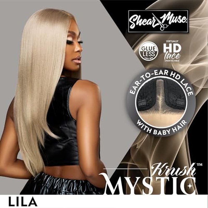 Sensationnel Shearmuse Mystic Krush Lacewig - Lila Glueless Synthetic Preplucked Hairline Deep Laceparting Hand Tied (MUSHROOMBLONDE)