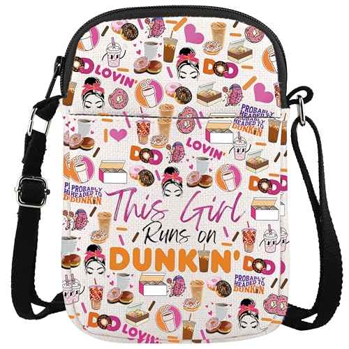 WCGXKO Donut Coffee Gift This girl Donut Crossbody Bag Gift Coffee Donut Lover Messenger Bag