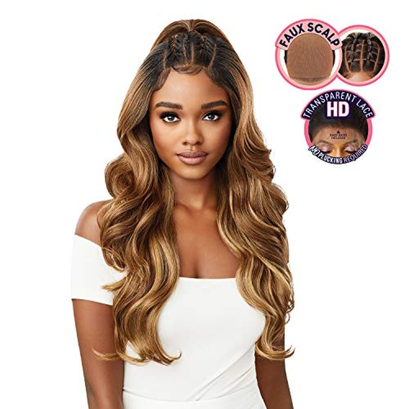 Outre Lace Front Wig - Perfect Hair Line 13X6 Faux Scalp - Laurel (DR4/CREAMY MOCHA)