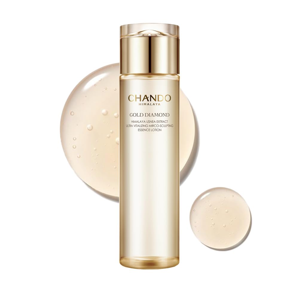 CHANDO HIMALAYA Gold Diamond Peptide-Enriched Toner(200ml/6.76oz) - Ultra Vitalizing, Micro-Sculpting, Refreshing, Hydrating, Repairing Moisturizing Toner with Tri-peptide, Hyaluronic Acid