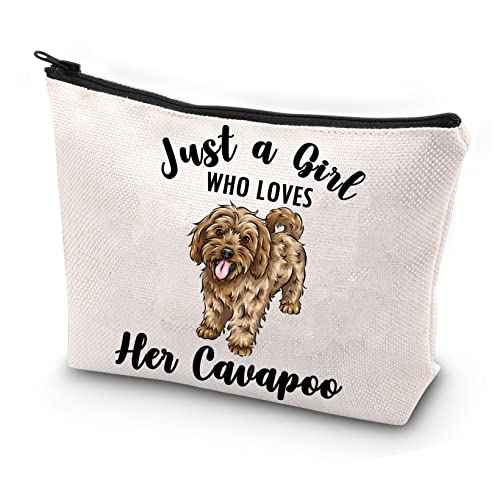 JYTAPP Cavapoo Makeup Bag Animal Lover Gifts Just A Girl Who Loves Her Cavapoo Cosmetic Bag Cavapoo Zipper Pouch Bag