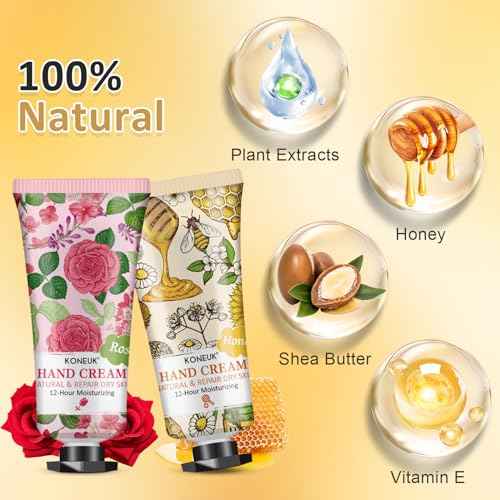 8 Pack Hand Cream Gifts Set for Women, Mini Hand Lotion Travel Size for Dry Cracked Hands, Bulk Hand Cream for Stocking Stuffer, Bridal Shower Favors, Birthday Gifts, Christmas Gifts for Women