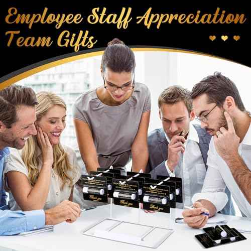 30 Pack Christmas Employee Appreciation Gift Lip Balms Bulk Staff Teacher Team Volunteer Thank You Gift Thanksgiving Christmas Appreciation Party Favor for Women Men(Cool,Black Gold)