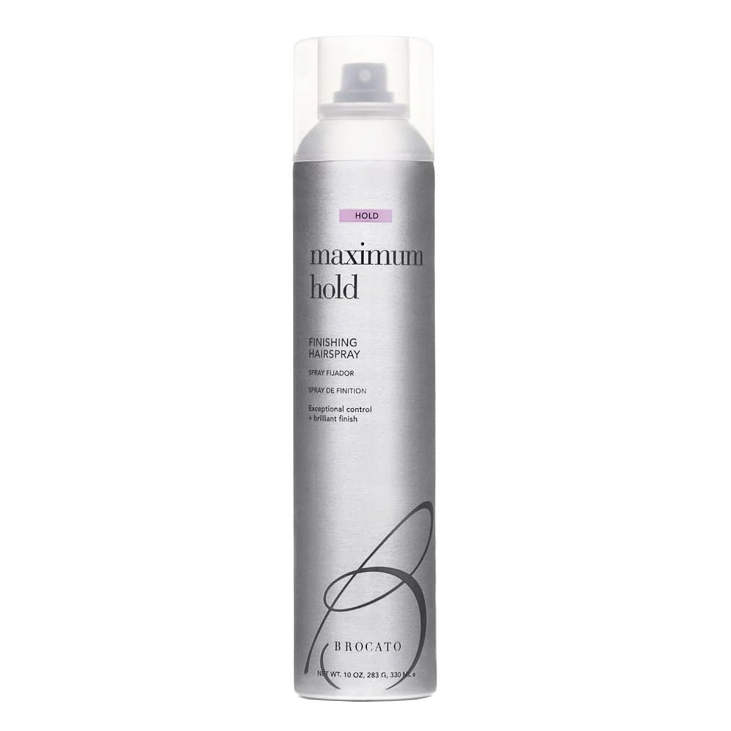 Brocato Maximum Hold Finishing Hairspray (50% VOC), 10oz | Exceptional Control and Brilliant Finish | For All Hair Styles