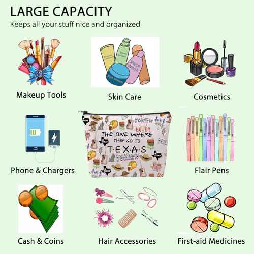 FOTAP Texas Trip Makeup Bag - Lone Star State Travel Bag & Housewarming Gift