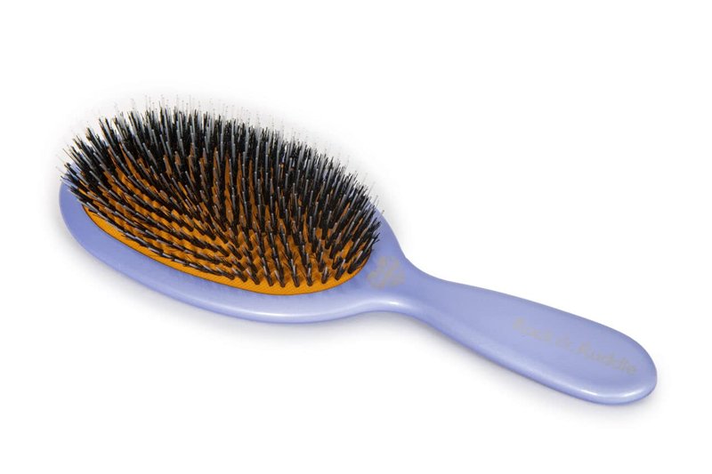 Natural Mixed Boar Bristle Hair Brush for Women & Kids - Luxury Lavender Design | 23.5 cm for Wet & Dry Hair Detangling