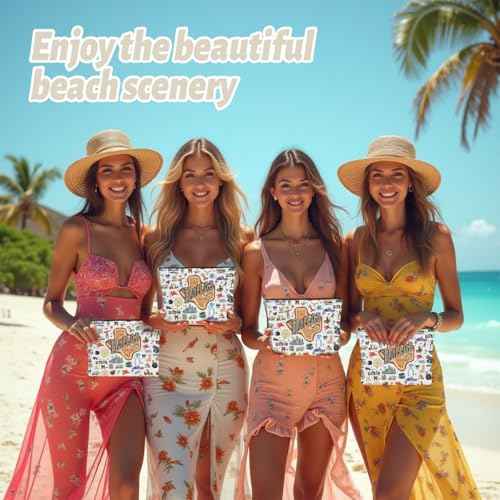 4PCS Dallas Themed Makeup Bag - Dallas Souvenirs Gift for Women, Best Friend, Sister - Travel Friendly Cosmetic Bag, Birthday Christmas Gifts