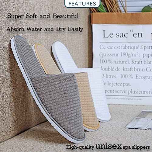 6-10 Pairs Spa Slippers, Non Slip Disposable Slippers For Guest, Washable Reusable, Which Can Be Used As Women Men, House, Indoor, Bathroom, Bedroom, Hotel, Bride Slippers