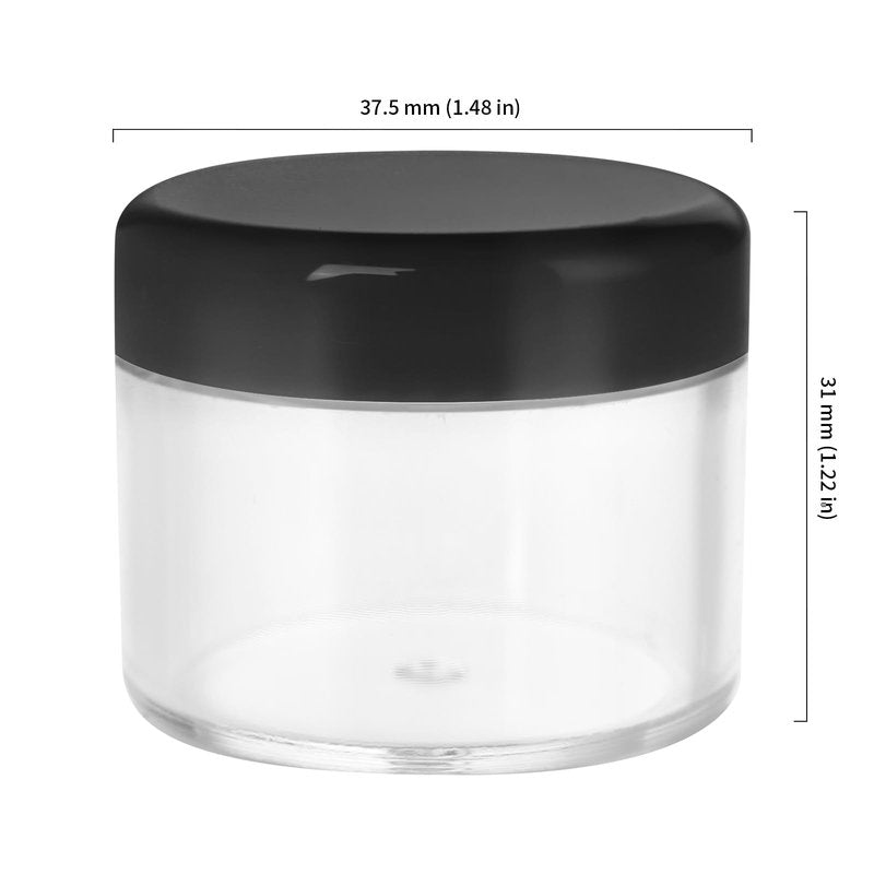 HOIGON 96 PCS 20g 20ml Clear Plastic Sample Containers, Leak-Proof Round Plastic Cosmetic Containers with Black Screw Lids for Creams, Lotions, Makeup, Colored Acrylics