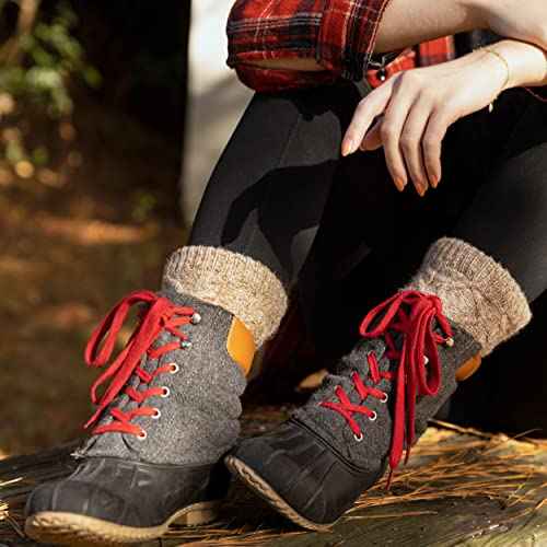 Tough Land Slipper Socks for Women with Grippers Non Slip, Sherpa Lined Slipper Socks