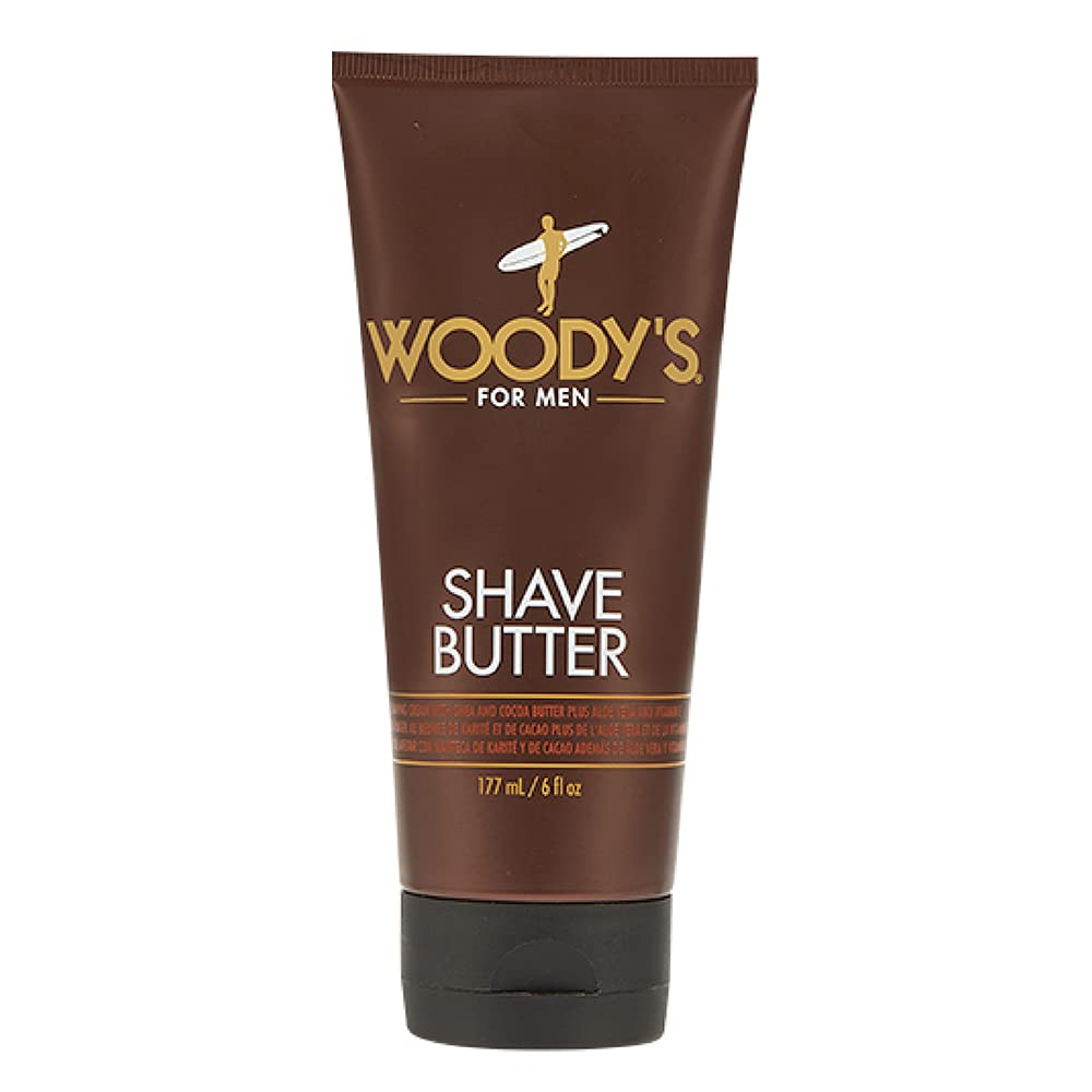 Woody's Shaving Essentials - Ultra-Smooth Shave Butter for Men | Moisturizing Cream for Sensitive Skin, 6 Fl Oz