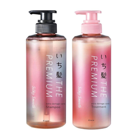 Ichikami The Premium, Silky Smooth Shampoo and Treatment Bottle Set, Extra Damage Care, Non Silicone Sulfate free