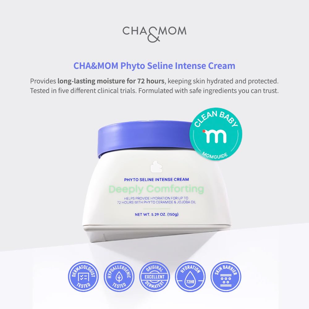 CHA&MOM Phyto Seline Intense Baby Cream, 5.29oz – Sensitive Skin Moisturizer, Ultra Hydration for Face & Body