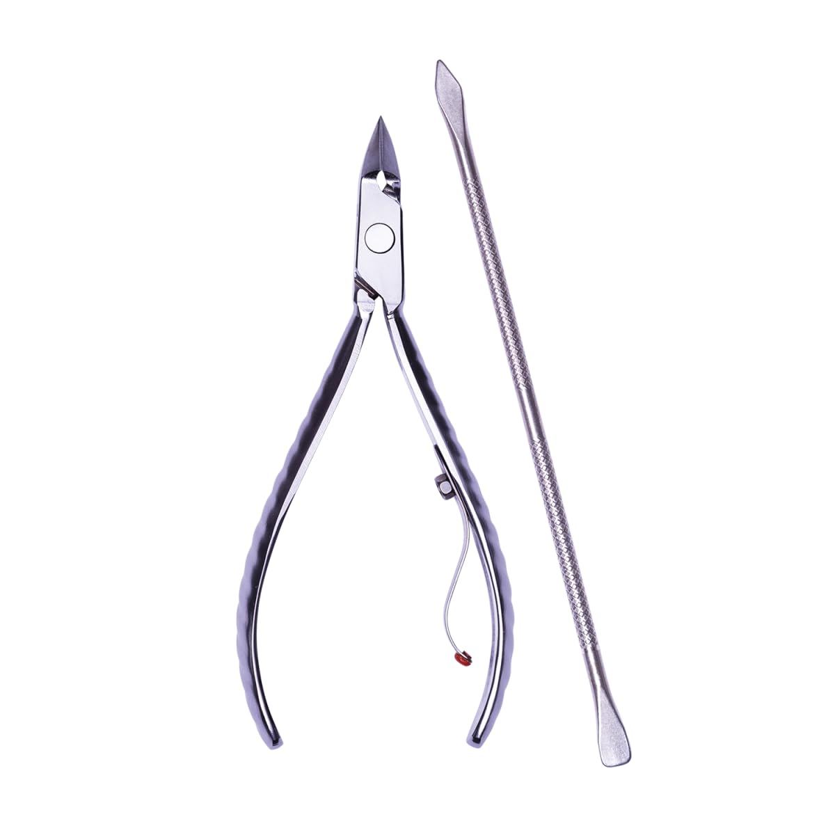 Mundial Professional 778-E Cuticle Nipper Full Jaw Duplex Pusher Scraper Set - Precise Durable Cuts for Nails, Hygienic Sterilization, Rust-Resistant
