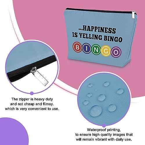 3PCS Bingo Gifts Makeup Bag Bingo Game Gifts for Adults Lucky Bingo Gifts for Friend Birthday Gifts for Bingo Player Cosmetic Bag Bingo Themed Gifts for Grandma Gambler Christmas Gifts Travel Pouch