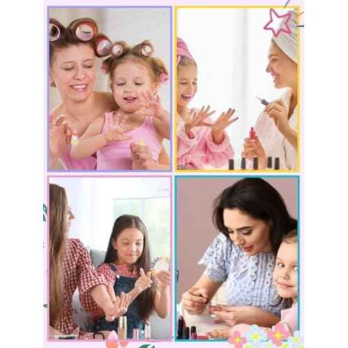 TOROKOM 78 Pieces Press on Nails, Fake Nail Kit Colourful Flower Stick on Nails for Girls Gift Age 8-12, Full Cover Short Acrylic Nails with Nail Adhesives and Glue