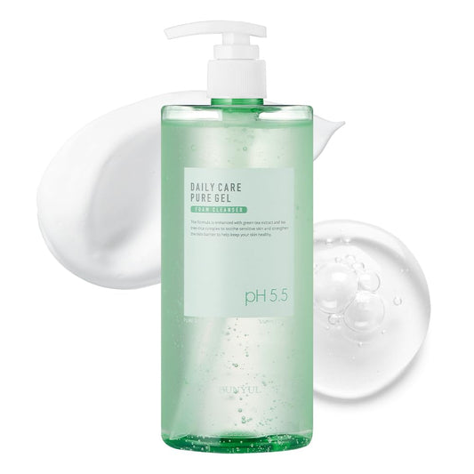 EUNYUL Daily Care Pure Gel Foam Cleanser, 17.3 fl oz (512 ml), Korean Facial Cleanser with Pump, Gentle Daily Face Wash