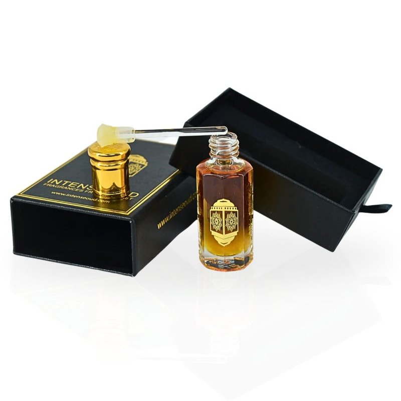 INTENSE OUD Dark Oud Ispahan Long Lasting Arabian Perfume Oils for Women 12ML (0.40 OZ) Fragrance Oil With Rose, Saffron & Oud Notes – Concentrated Perfume Oil & Valentines Day Gift With Black Box