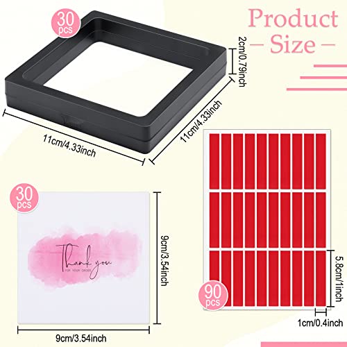 meekoo 30 Pcs Press on Nail Packaging Box with 90 Pcs Adhesive Double Sided Tape Artificial Nail Display Case Storage Container Box Acrylic Packaging Organizer for Art Home Salon(Black)