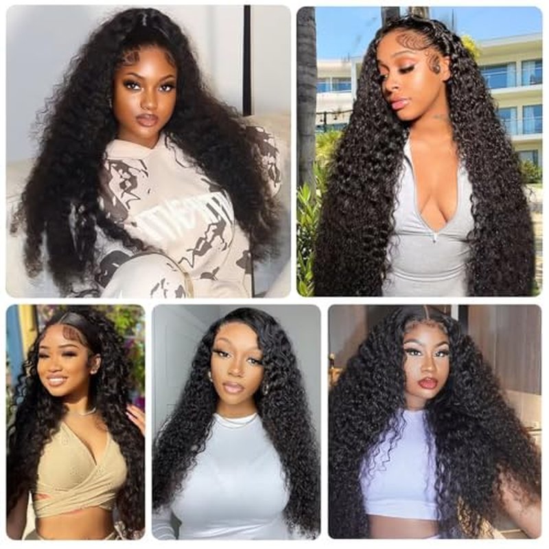 12A Deep Wave Human Hair Bundles 16 Inch Raw Curly Bundles Human Hair 100% Unprocessed 1 Bundles Brazilian Virgin Human Hair Extensions Quick Weave Natural Black Color