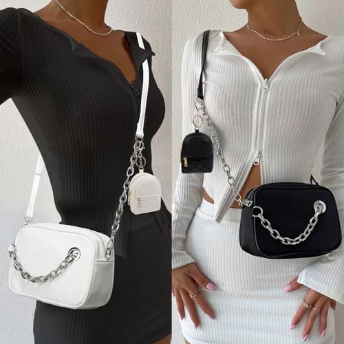 4Pcs Mini Backpack Keychain,Cute Cosmetic Bag for Women Christmas Gifts,PU Leather Makeup Bag Key Pocket Lipstick Bag Card Holder Data Cable Organizer Zipper Pouch (black beige pink gray)