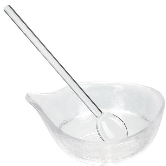 Zerodeko Glass Facial Mask Mixing Bowl Set with Spoon 3.14X2.36X1.57 Inch for Diy Skincare Essential Oil Mixing Home and Salon Beauty Tool