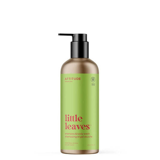 ATTITUDE Kids Shampoo & Body Wash - EWG Verified, Vegan, Plant-Based | Watermelon & Coco, 16 Fl Oz