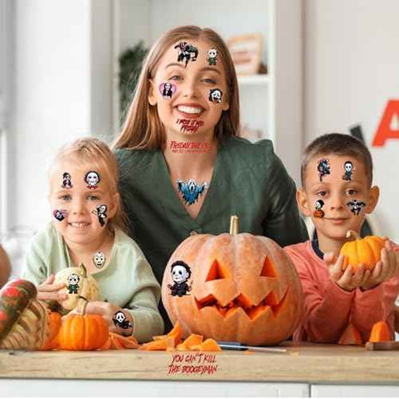 Halloween Temporary Tattoos,10 Sheets Halloween Tattoo Stickers,5 Different Halloween Themes for Boys and Girls, Halloween Gifts Party Supplies Favors Holiday Decorations