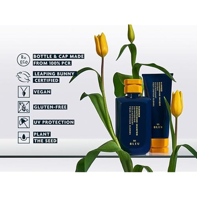 R+Co BLEU Blonded Brightening Shampoo ? Neutralizes Yellow Tones, Deposits Pigments Evenly, Moisturizes, Repairs Color-Treated Hair, Antioxidant-Rich Formula, 8.5 oz