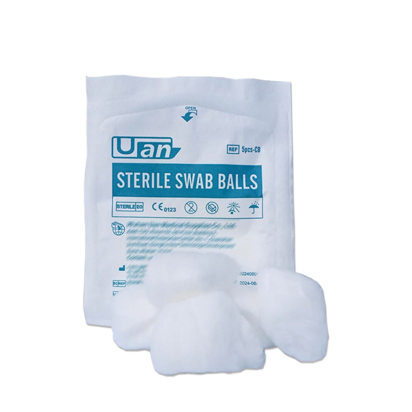 Cotton Sterile Wound Care Swabs - Individually Packaged, Sterilized (Cotton Balls (S) (5pcs/Pack)), 2 Box