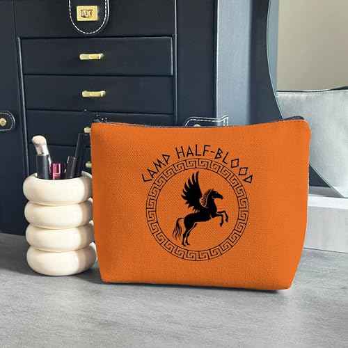 WCGXKO Percy Movie Camp Half-Blood Greek Mythology Long Island Makeup Bag Bookish Gift