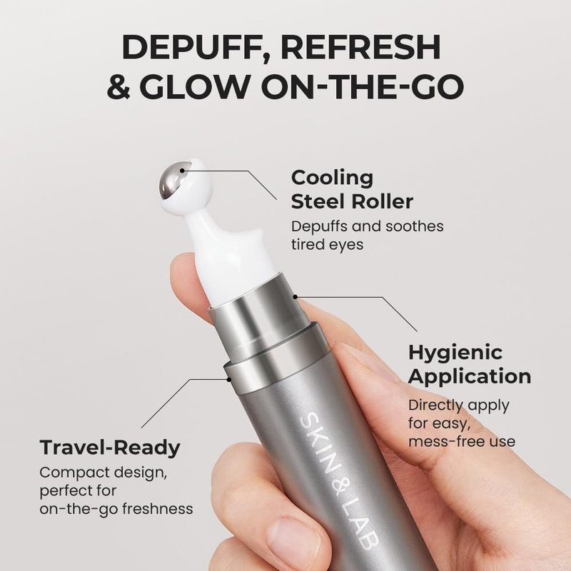 [SKIN&LAB] Bakuchiol Eye Serum with Caffeine, Roll-on Korean Under Eye Serum, Anti-Aging Wrinkle Care for Fine Lines, vegan, cruelty-free (0.5 Fl Oz)