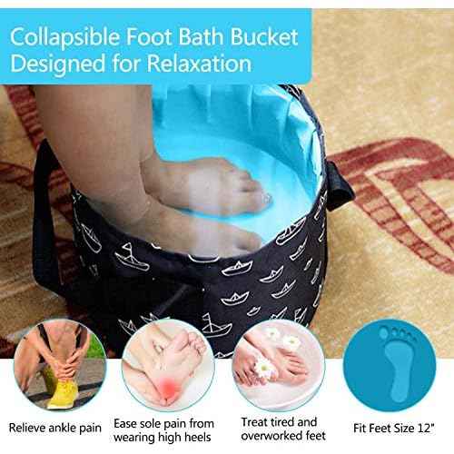 Collapsible Bucket for Soaking Feet, Portable Travel Foot Bath Tub, Foot Soaking Bath Basin Portable, Foot Spa Soaking Feet Home Pedicure Basin Outdoor Camping