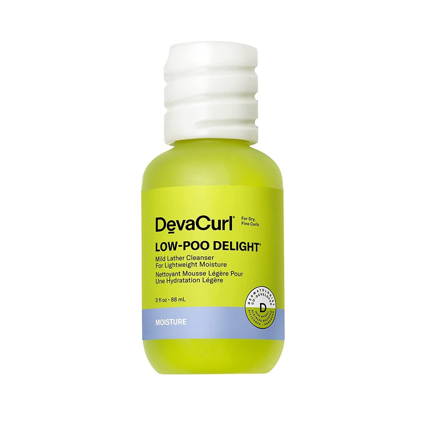 DevaCurl Low-Poo Delight Mild Lather Cleanser for Lightweight Moisture, 3 fl. oz.