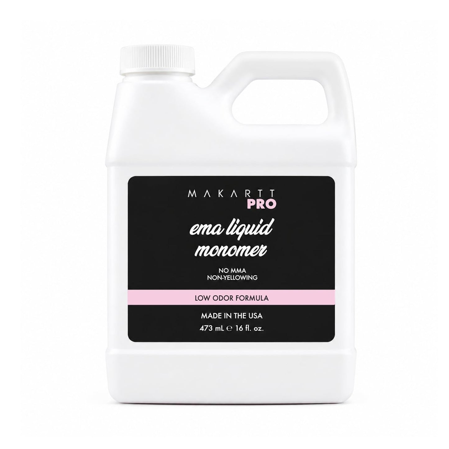Low Odor Monomer for Acrylic Nails - MMA Free, Non-Yellowing Formula | 16 fl oz, Made in USA