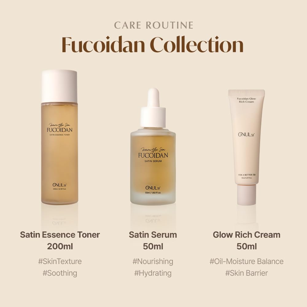 ONUL31° Fucoidan Glow Rich Cream-Daily Face Moisturizer with Niacinamide & Plant-Based Ingredients for Dry Sensitive Skin | Korean Skincare 1.69 fl. oz