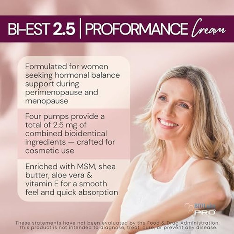 BIOLABS PRO Estro Cream BiEST 2.5 - Bioidentical Natural Solution - 2.5mg Per Dose - Three Month Supply - Luxury Bottle - 3.6oz