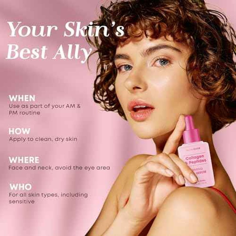Glow Elixir Collagen & Peptides Face Serum ? Firming & Wrinkle Serum for Skin Repair, Fine Lines & Deep Wrinkle Treatment ? Dermatologist Tested Anti Aging Korean Skin Care ? Clean Beauty ? 2.02 Fl Oz