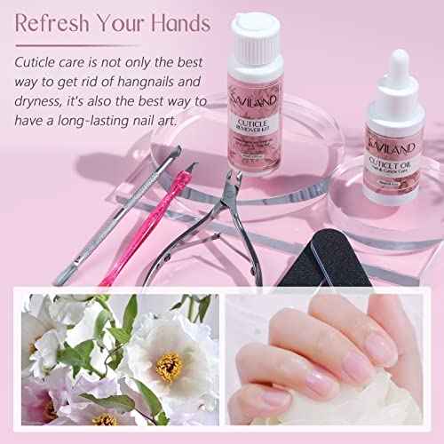 SAVILAND Cuticle Remover and Cuticle Oil Kit ? Nail Care Kit with Cuticle Remover Liquid & 1.01 oz Cuticle Oil Cuticle Trimmer for Cuticle Softener & Moisturize Manicure Kit for Home Use