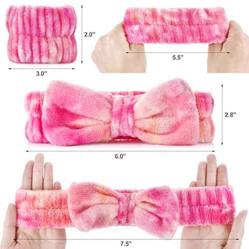 6pcs Headband and Wristband for Face Washing, Makeup Spa Skincare Headband, Skin Care Face Wash Headbands Wrist Bands Tools Set, for Women and Teen Girls Gifts