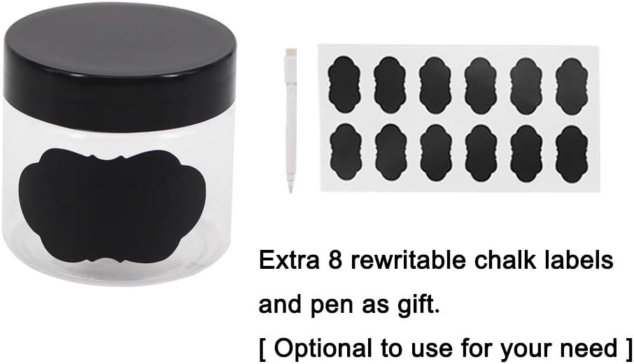 Clear Plastic Slime Jars - 48 Pack 2 OZ (55ml) Containers with Lids & Labels | Ideal for Cosmetics, Makeup, Organization