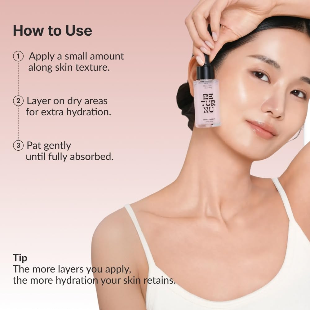 Deep Comfort Ampoule - Moisturizing Korean Skincare | Strengthens Skin Barrier, 1.01 fl. oz