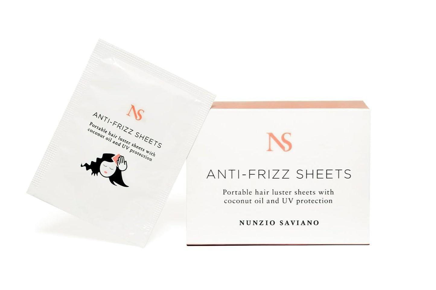 Nunzio Saviano Anti-Frizz Hair Sheets – 15 Count | On-the-Go Control for Curly, Wavy and Dry Hair | Lightweight Hair Styling Product with Coconut Oil | Frizz Control Sheets for Shine & Smoothing