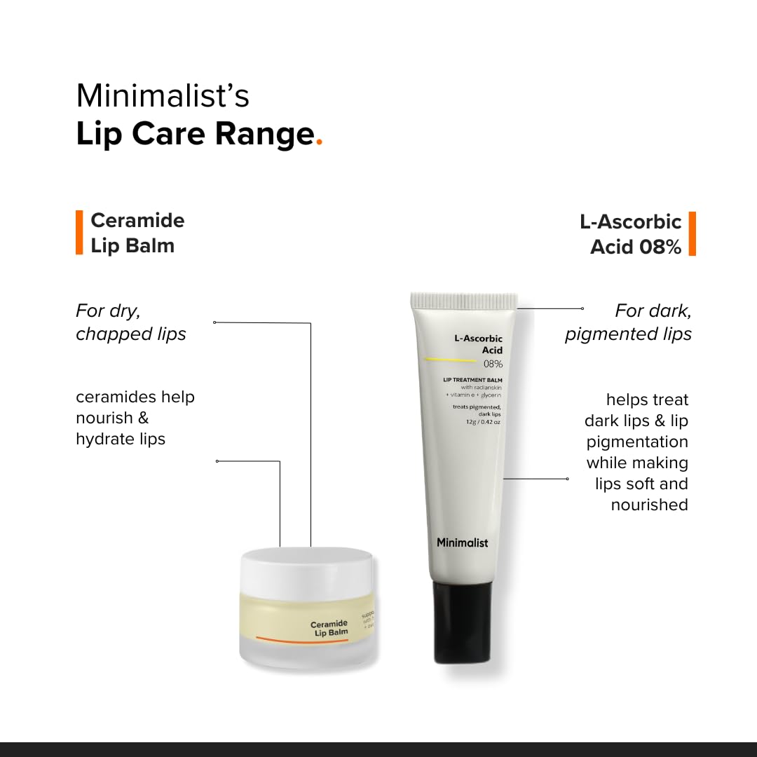 Minimalist Lip Balm for Dry Chapped Lips | With Ceramide & Hyaluronic Acid | 0.28 Oz/ 8gm