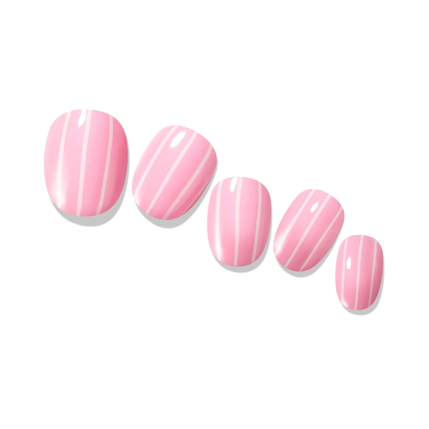 Heyhae Semi Cured Gel Nail Strips | No LED Lamp Needed |Pink, Valentines | Easy Apply & Remove, Salon Quality | Includes 28 Strips, 1 Prep Pads, Nail File & Wooden stick - Hey, Pink Road Trip