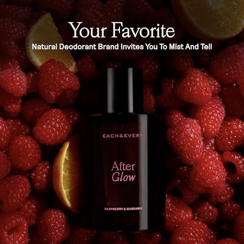 Each & Every Hair and Body Mist for Women and Men - 100% Natural Fragrance Body Spray for Women - Vegan & Cruelty-Free - After Glow Scent (Raspberry & Mandarin)