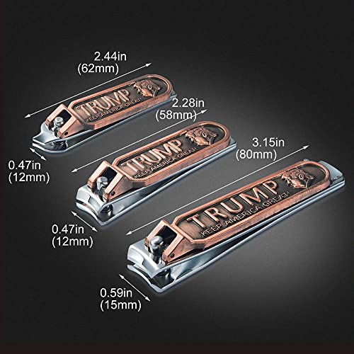 Donald Trump 2024 Keep America Great Nail Clipper Set: Finger, Toe & Oblique Nail Clippers in Silver Stainless Steel