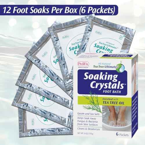 PediFix Soaking Crystals Foot Bath ? 6 Packets ? Therapeutic Foot Soak with Tea Tree Oil & Epsom Salt for Sore, Tired, Achy Feet