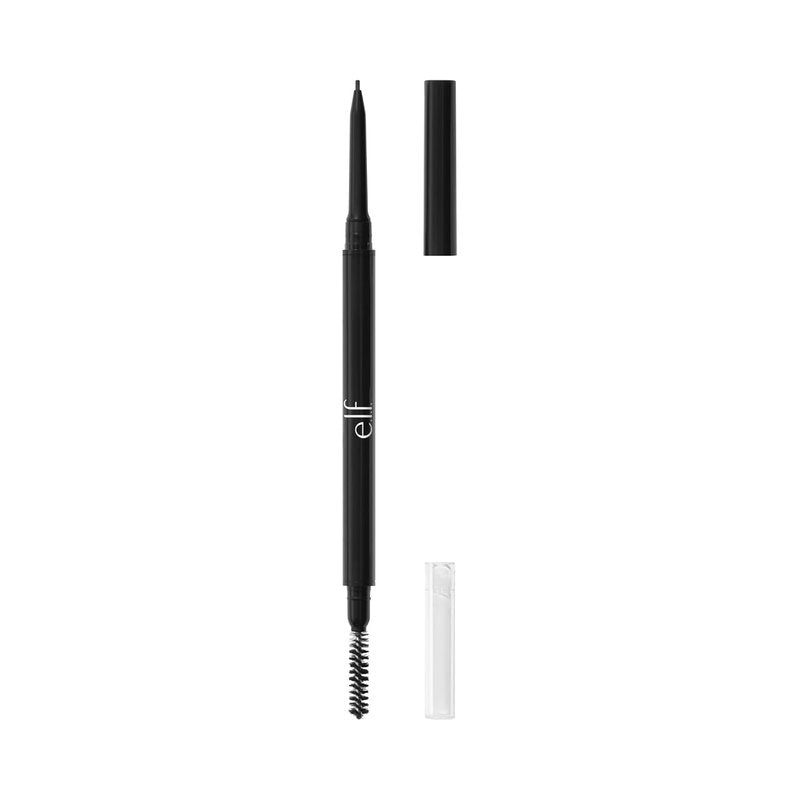 e.l.f. Micro-Fine Brow Pencil - Waterproof Brow Color & Spoolie for Natural Feathered Finish | Vegan, Black
